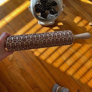 matryoshka (russian nesting dolls) wooden imprint rolling pin